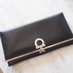 Salvatore Ferragamo continental wallet with monogram clasp